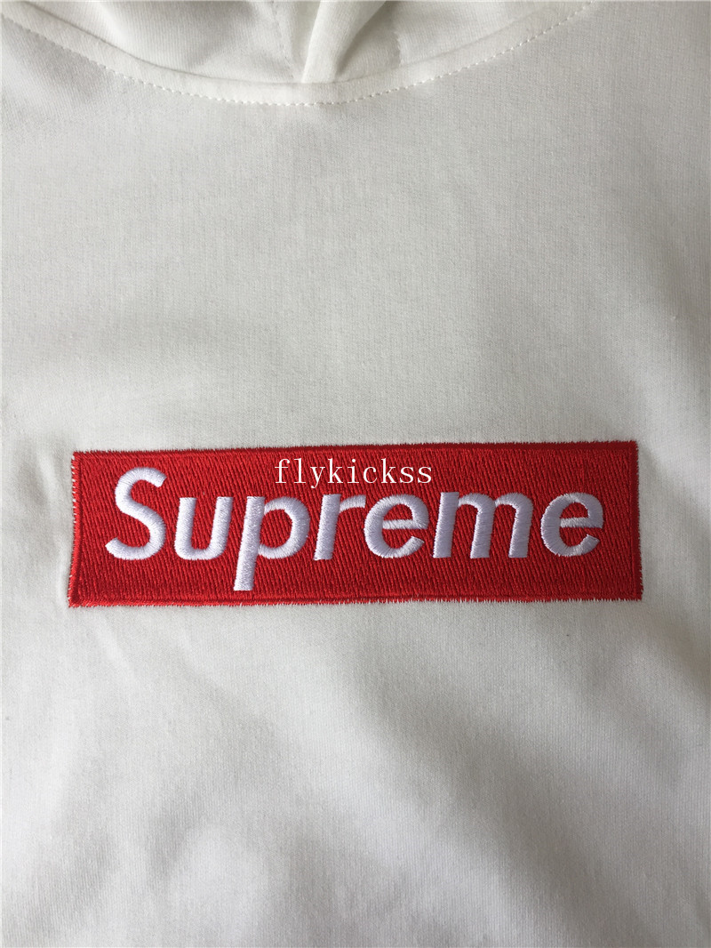 Autumn Supreme Logo Box White Hoodie